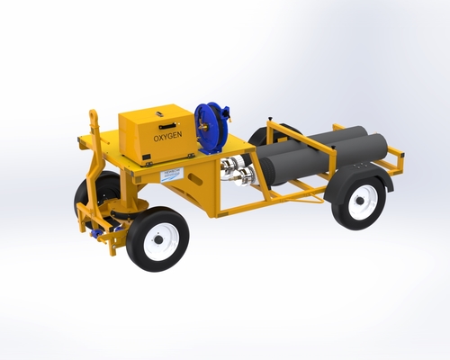 Product: 2-Bottle Flat Bed Oxygen Service Cart